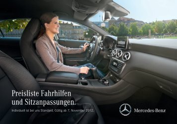 Preisliste Fahrhilfen und Sitzanpassungen. - U. Lisko GmbH