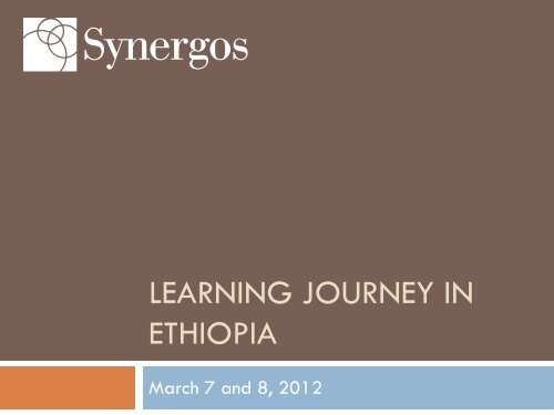 Presentation about Learning Journey (PDF) - Synergos