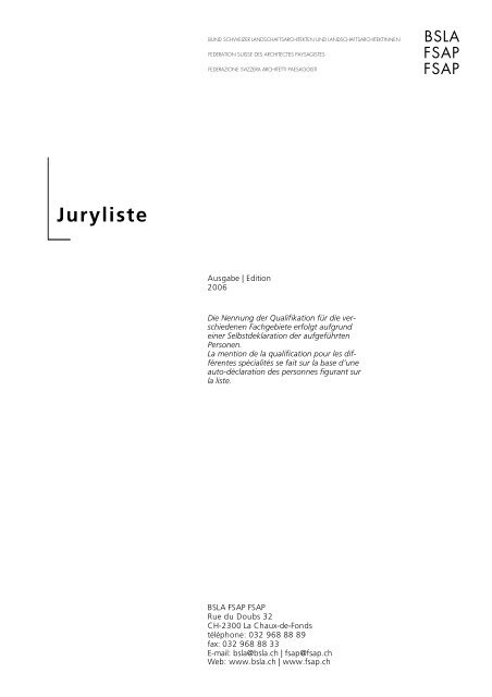 Juryliste - BSLA