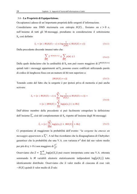 Appunti di Teoria dell'Informazione e Codici - Università di Palermo