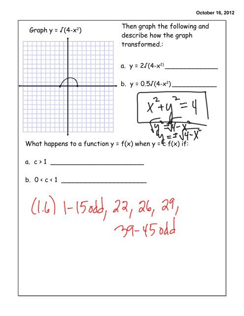 1.6 Graphical Transformations Do Worksheet