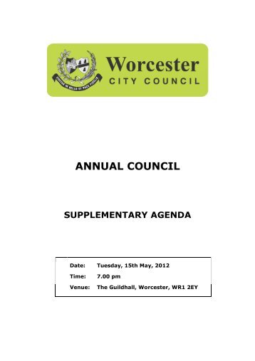 Supplement PDF 364 KB - Worcester City Council