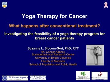 Yoga Therapy for Cancer - BC Cancer Agency