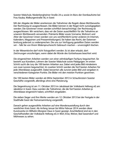 Teilnahmebediungungen - Volksbank Hellweg eG