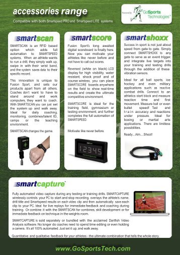 Smartspeed Accessories Brochure - GoSportsTech.com