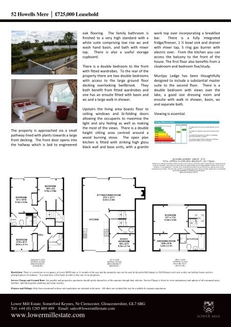 52 Howells Mere Â£725,000 Leasehold - Lower Mill Estate