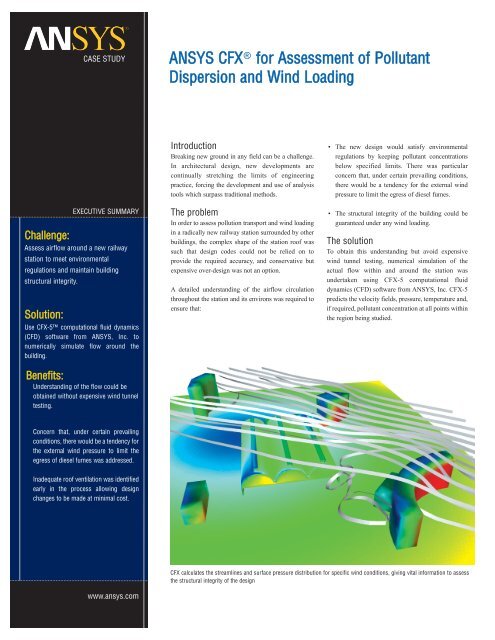 ANSYS CFX for Assessment of Pollutant Dispersion and Wind Loading