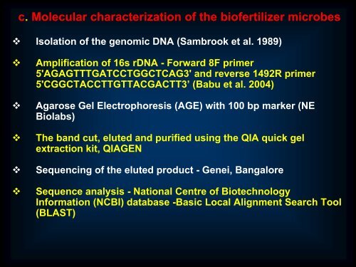 Agronomic Investigation of New Microbial Isolates as Bio fertilizers ...