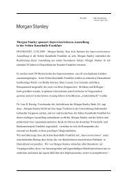 Morgan Stanley sponsert Impressionistinnen-Ausstellung in der Schirn