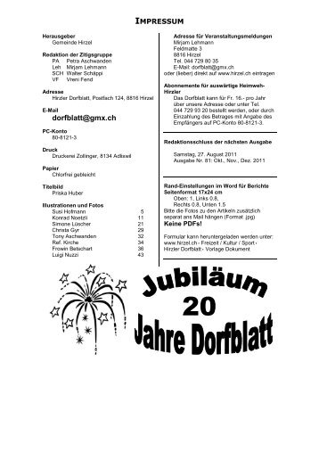 Dorfblatt 80 - Gemeinde Hirzel