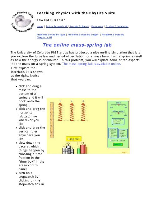 The Online Mass Spring Lab Phet