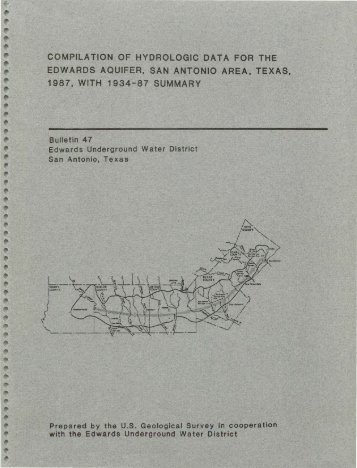 compilation of hydrologic oat a for the edwards aquifer, san antonio ...