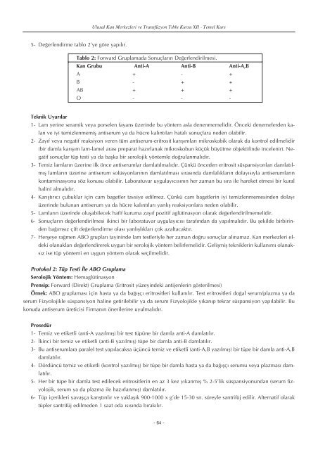 12 temel kurs - Kan Merkezleri ve Transfüzyon Derneği