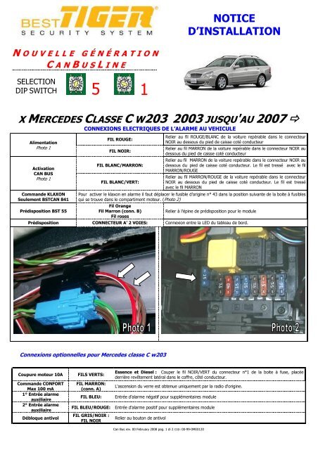 x mercedes classe c w203 2003 jusqu'au 2007 - Davicom Electronics