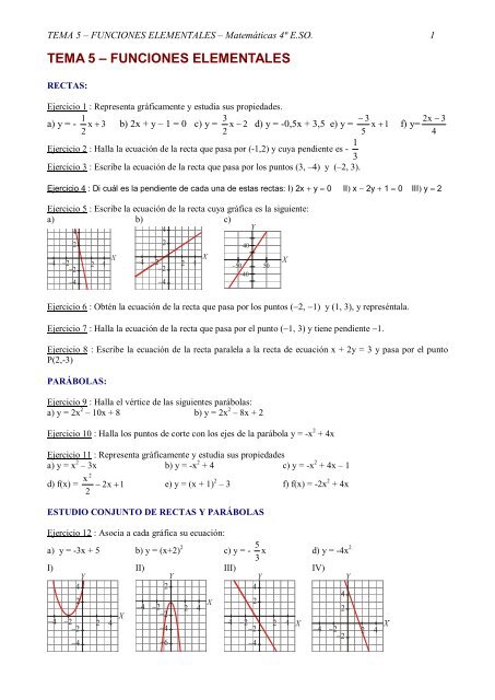 Tema 5 Funciones Elementales Pdf