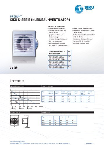 produkt siku s-serie (kleinraumventilator) - M. Schurrer & Co