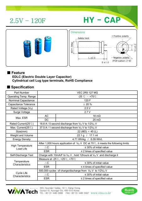 Download VINATECH ultracapacitors catalogue - Manudax