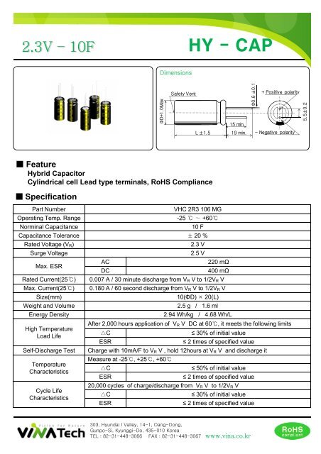 Download VINATECH ultracapacitors catalogue - Manudax