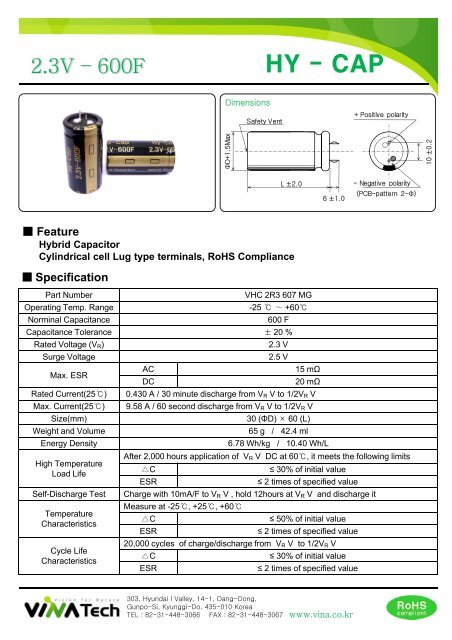 Download VINATECH ultracapacitors catalogue - Manudax