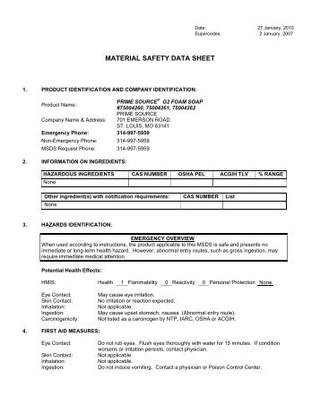 MSDS Form (ENG) - Amre Supply