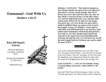 Emmanuel - God With Us - Bibleteacher.org