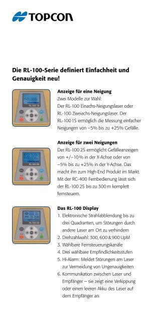 RL-100 2S RL-100 1S - Topcon Positioning