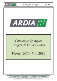 Catalogue de stages Projets de Fin d'Etudes FÃ©vrier 2013- Juin 2013