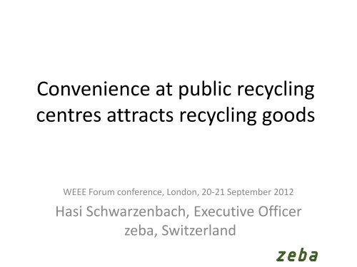 Electronic Waste Recycling statement of the pioneer-region Zug ...
