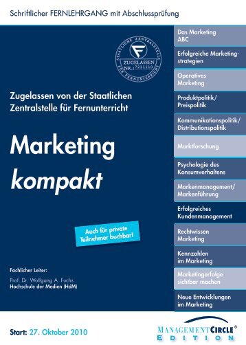 Fernlehrgang: Marketing kompakt - Management Circle AG