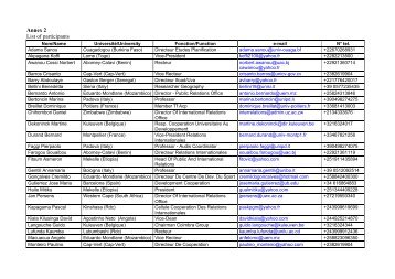 Annex 2 List of participants - Groupe Coimbra