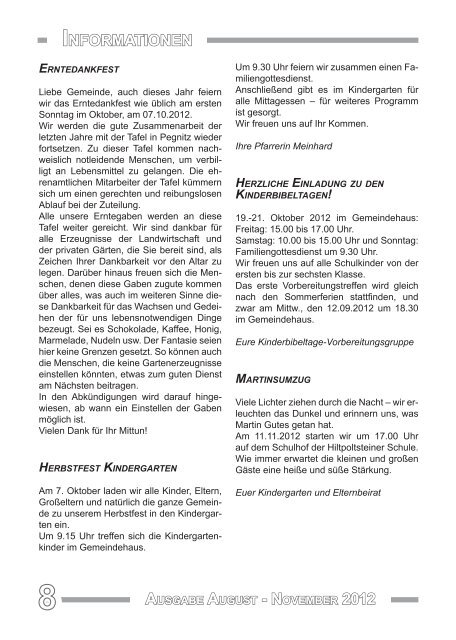 Gemeindebrief - Evang.-Luth. Kirchengemeinde Hiltpoltstein