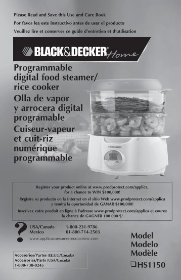 Programmable digital food steamer/ rice cooker Olla de vapor y ...