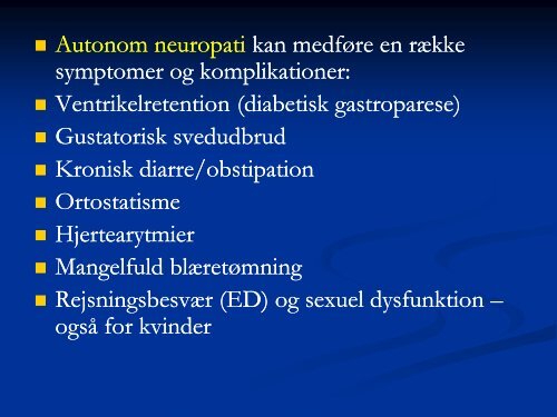 Rammer diabetes neuropati kun fÃƒÂ¸dderne? - Kronikerenheden