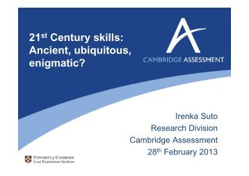 21st Century skills - Cambridge Assessment