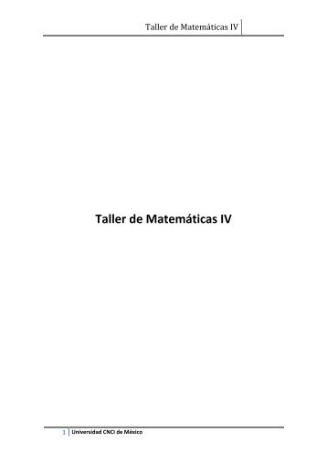 Taller de Matemáticas IV