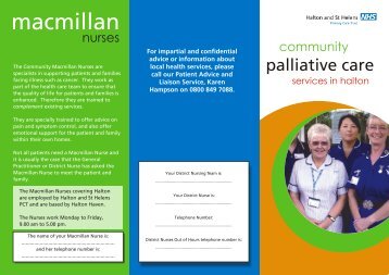 Halton Palliative Care Services.cdr - Halton and St Helens PCT