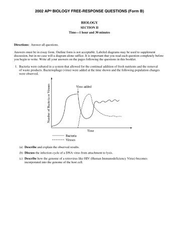 ap bio essay 2002 form b