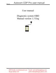 User manual Diagnostic system OBD Manual version 1.5 Eng