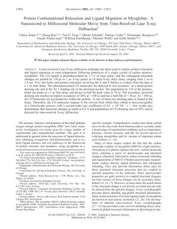 Protein Conformational Relaxation and Ligand Migration in Myoglobin