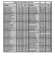 Consultation Schedule - Campion College