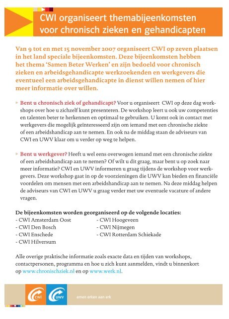 Magazine Chronisch Ziek - Week van de chronisch zieken