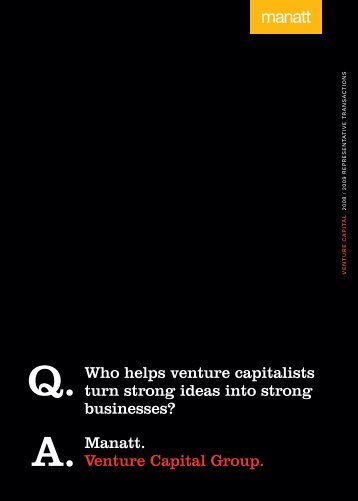 2008/2009 Venture Capital Tombstone - Manatt, Phelps & Phillips ...