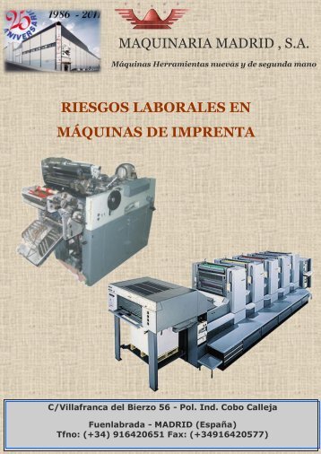 maquinaria madrid , sa riesgos laborales en mÃ¡quinas de imprenta