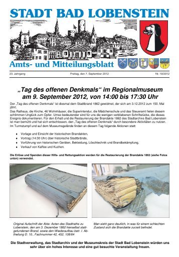 im Regionalmuseum am 9. September 2012, von ... - Bad Lobenstein
