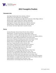 2013 YoungArts Finalists