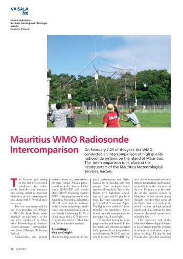 Mauritius WMO Radiosonde Intercomparison - Vaisala