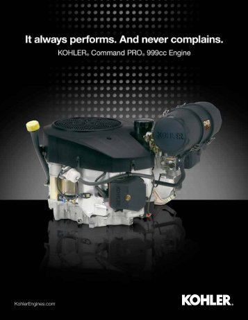 Kohler Command PRO 999 Sell Sheet - Kohler Engines