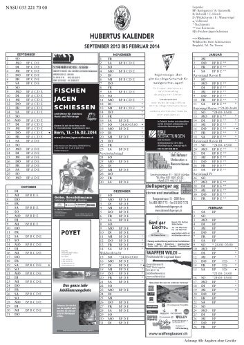 Hubertuskalender 2013/14 - Hubertus Bern