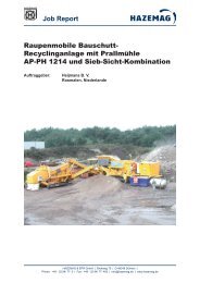 Job Report Raupenmobile Bauschutt- Recyclinganlage mit - Hazemag