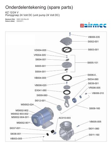 Onderdelentekening (spare parts) - GMT International